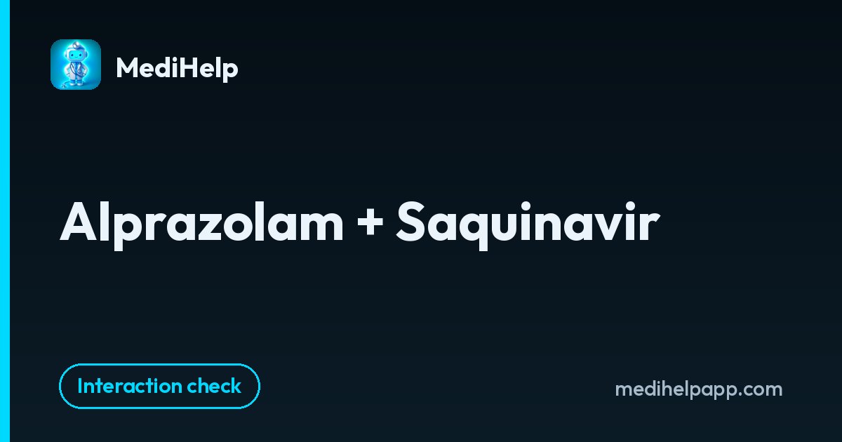 Alprazolam + Saquinavir | MediHelp
